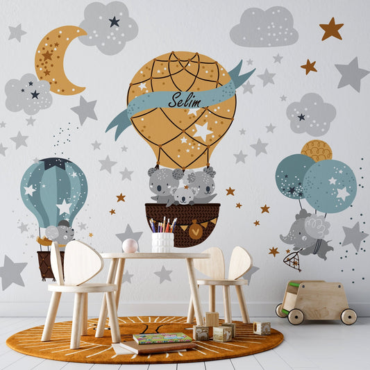 Air Ballons & Stars - Wallab WallpapersKids